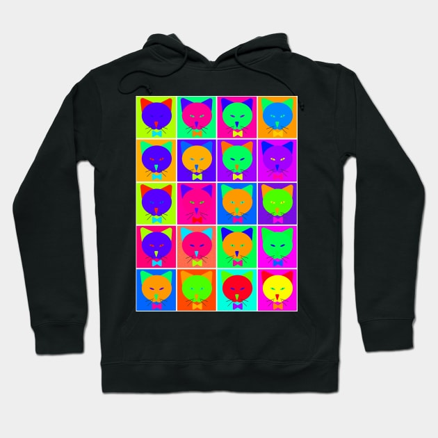 Pop Art Cartoon Cats Hoodie by BonniePhantasm